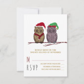 Santa Owl and Elf Owl UAWG RSVP Karte (Vorderseite)