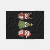 Santa Owl Christmas Tree Owl Lover Animal Xmas Paj Fleecedecke (Vorderseite (Horizontal))