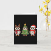 Santa Owl Christmas Tree Owl Lover Animal Xmas Paj Karte (Gelbe Blume)