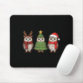 Santa Owl Christmas Tree Owl Lover Animal Xmas Paj Mousepad (Mit Mouse)
