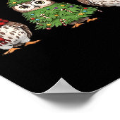 Santa Owl Christmas Tree Owl Lover Animal Xmas Paj Poster (Ecke)