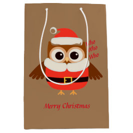 Santa Owl Giftbag Mittlere Geschenktüte