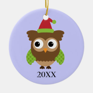 Santa Owl Ornament