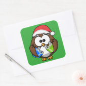 SANTA OWL QUADRATISCHER AUFKLEBER (Umschlag)