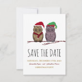 Santa Owl und Elf Owl Save the Date (Vorderseite)