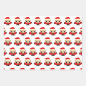 Santa Owl, Weihnachtsbaum & Poinsettia Geschenkpapier Set (Vorderseite)