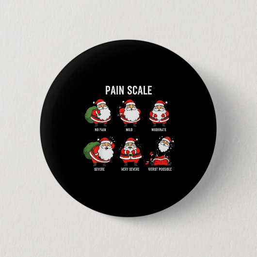 Santa Pain Scale Funny Christmas Design For Nurse  Button (Vorderseite)