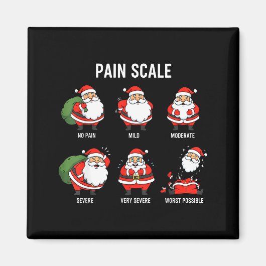 Santa Pain Scale Funny Christmas Design For Nurse Magnet (Vorne)