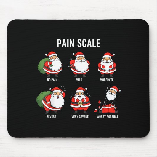 Santa Pain Scale Funny Christmas Design For Nurse  Mousepad (Vorne)
