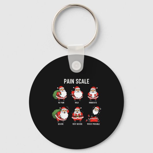 Santa Pain Scale Funny Christmas Design For Nurse Schlüsselanhänger (Vorderseite)