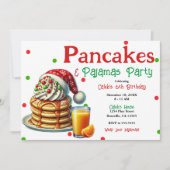 Santa Pancakes & Pajamas Weihnachts PJ's Party Einladung (Vorderseite)
