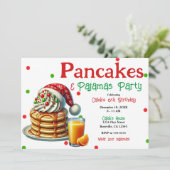 Santa Pancakes & Pajamas Weihnachts PJ's Party Einladung (Stehend Vorderseite)
