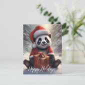 Santa Panda Bear Feiertagskarte (Stehend Vorderseite)