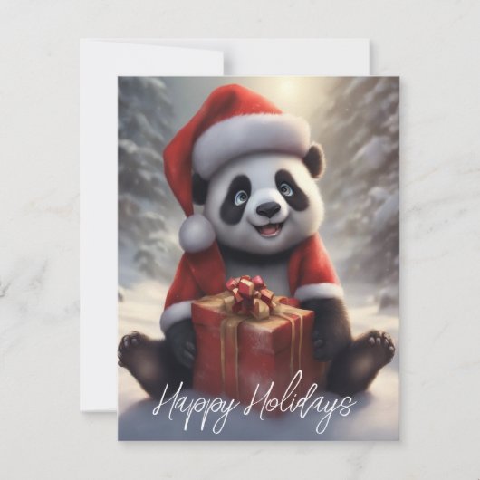 Santa Panda Bear Feiertagskarte (Vorderseite)