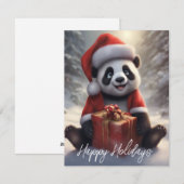 Santa Panda Bear Feiertagskarte (Vorne/Hinten)
