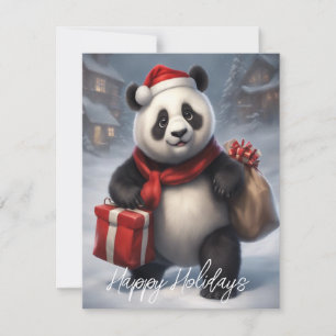 Santa Panda Bear Feiertagskarte