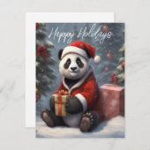 Santa Panda Bear Feiertagskarte (Vorne/Hinten)