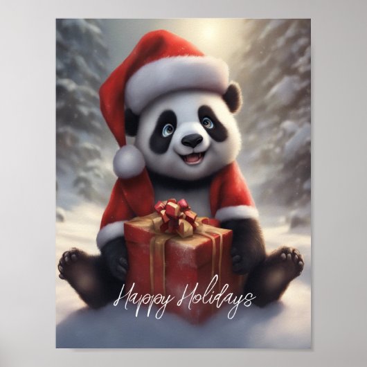 Santa Panda Bear Poster (Vorne)