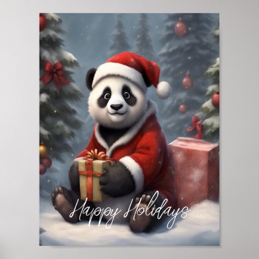 Santa Panda Bear Poster (Vorne)