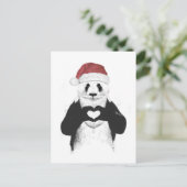 Santa Panda Feiertagspostkarte (Stehend Vorderseite)