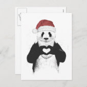 Santa Panda Feiertagspostkarte (Vorne/Hinten)