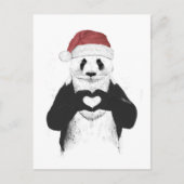 Santa Panda Feiertagspostkarte (Vorderseite)