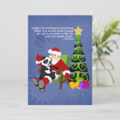 Santa Panda Ferienkarte Feiertagskarte (Stehend Vorderseite)