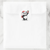 Santa Panda Weihnachten Runder Aufkleber (Tasche)