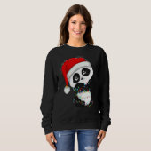 Santa Panda Weihnachtsbeleuchtung Bear Lover Panda Sweatshirt (Vorne ganz)