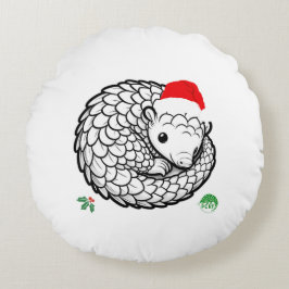 Santa Pangolin Pillow Rundes Kissen