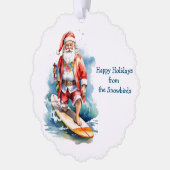 Santa Paper Ornament Card surfen Karte (Links)