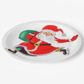 Santa Paper Tellers Frohe Weihnachten Pappteller (Schrägansicht)