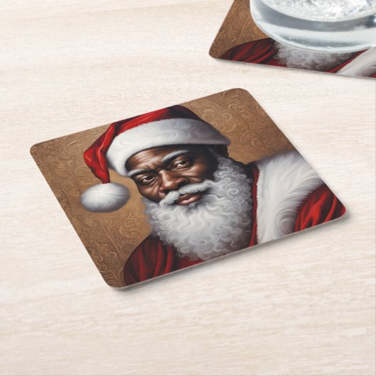Santa Paper-Untersetzer Rechteckiger Pappuntersetzer (angewinkelt)