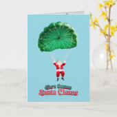 Santa Parachute Karte (Gelbe Blume)