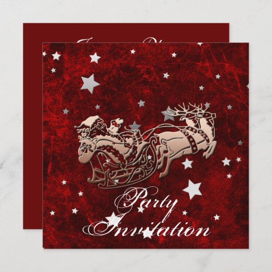Santa Party Einladung (Vorne/Hinten)