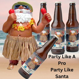 Santa Party wie ein Pro-Bier / Weinetikett Bierflaschenetikett