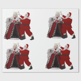 Santa passt einen Heiligenschein ein - Geschenkpap Geschenkpapier