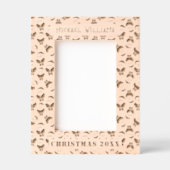 Santa Pattern | Frohe Weihnachts-Kinder-Foto Geätzte Rahmen (Vorderseite)