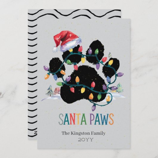 Santa Paw frohe Weihnachten wünscht Silberurlaub (Vorne/Hinten)