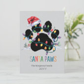 Santa Paw frohe Weihnachten wünscht Silberurlaub (Stehend Vorderseite)