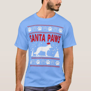 Santa Paw German Shepherd Dog Merry Christmas Paja T-Shirt