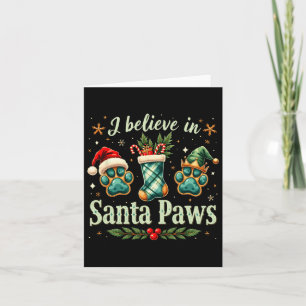Santa Paw Men Woman Kids Girl Weihnachtsfest T-Shi Karte