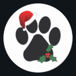 Santa Paw Print Christmas Classic Stickers<br><div class="desc">Für die Hundefreunde da draußen! Adorable Santa Paw Print Weihnachten Klassische Round Stickers ... perfekt für Umschlag Aufkleber, Gastgeschenk Aufkleber etc. Erhältlich in 2 Größen: 1, 5 Zoll/20 pro Blatt 3 Zoll/6 pro Blatt Druck auf weißem, säurefreiem Papier Vibrant Vollfarbig, Vollblutdruck Kratzfestes Vorderteil, einfaches Abziehen und Zurückkleben in mattem oder...</div>