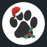 Santa Paw Print Christmas Classic Stickers<br><div class="desc">Für die Hundefreunde da draußen! Adorable Santa Paw Print Weihnachten Klassische Round Stickers ... perfekt für Umschlag Aufkleber, Gastgeschenk Aufkleber etc. Erhältlich in 2 Größen: 1, 5 Zoll/20 pro Blatt 3 Zoll/6 pro Blatt Druck auf weißem, säurefreiem Papier Vibrant Vollfarbig, Vollblutdruck Kratzfestes Vorderteil, einfaches Abziehen und Zurückkleben in mattem oder...</div>