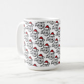 Santa Paws: AmStaff Hund in festem Hut Kaffeetasse (Vorderseite Links)