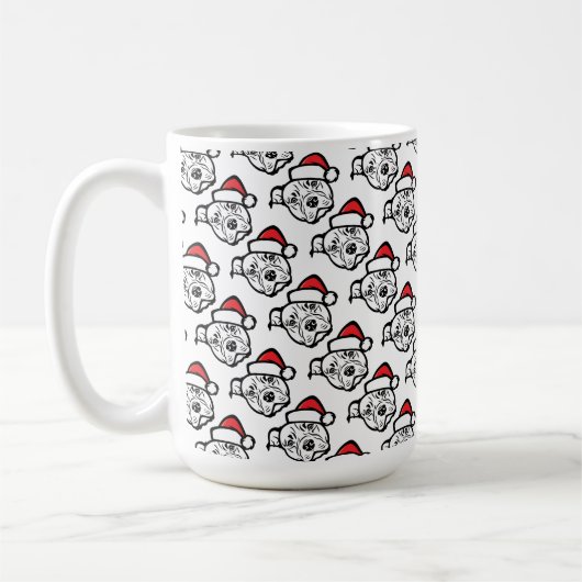 Santa Paws: AmStaff Hund in festem Hut Kaffeetasse (Links)