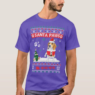 Santa Paws Beagle Frohe Weihnachtsfrau Funny Weihn T-Shirt