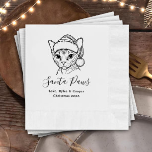 Santa Paws Benutzerdefinierte Katzen Hochzeitsserv Serviette