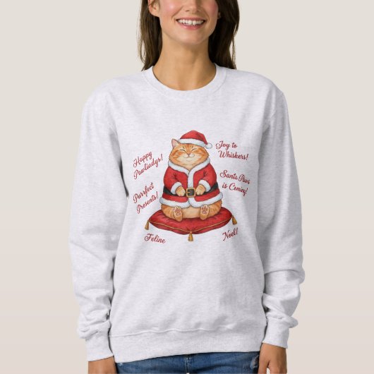 Santa Paws Cat Christmas Sweatshirt (Vorderseite)