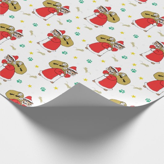 Santa Paws Cats Weihnachten Geschenkpapier (Ecke)